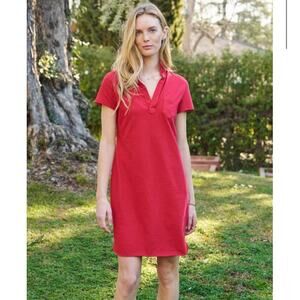 Frank & Eileen Lauren‎ Polo Dress In Double Decker Red Mini Cotton Size Small